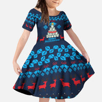 Merry Quarantine Christmas Family Matching Off The Shoulder Long Sleeve Dress and Hawaiian Shirt Xmas Holiday Patterns - Wonder Print Shop