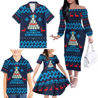 Merry Quarantine Christmas Family Matching Off The Shoulder Long Sleeve Dress and Hawaiian Shirt Xmas Holiday Patterns - Wonder Print Shop