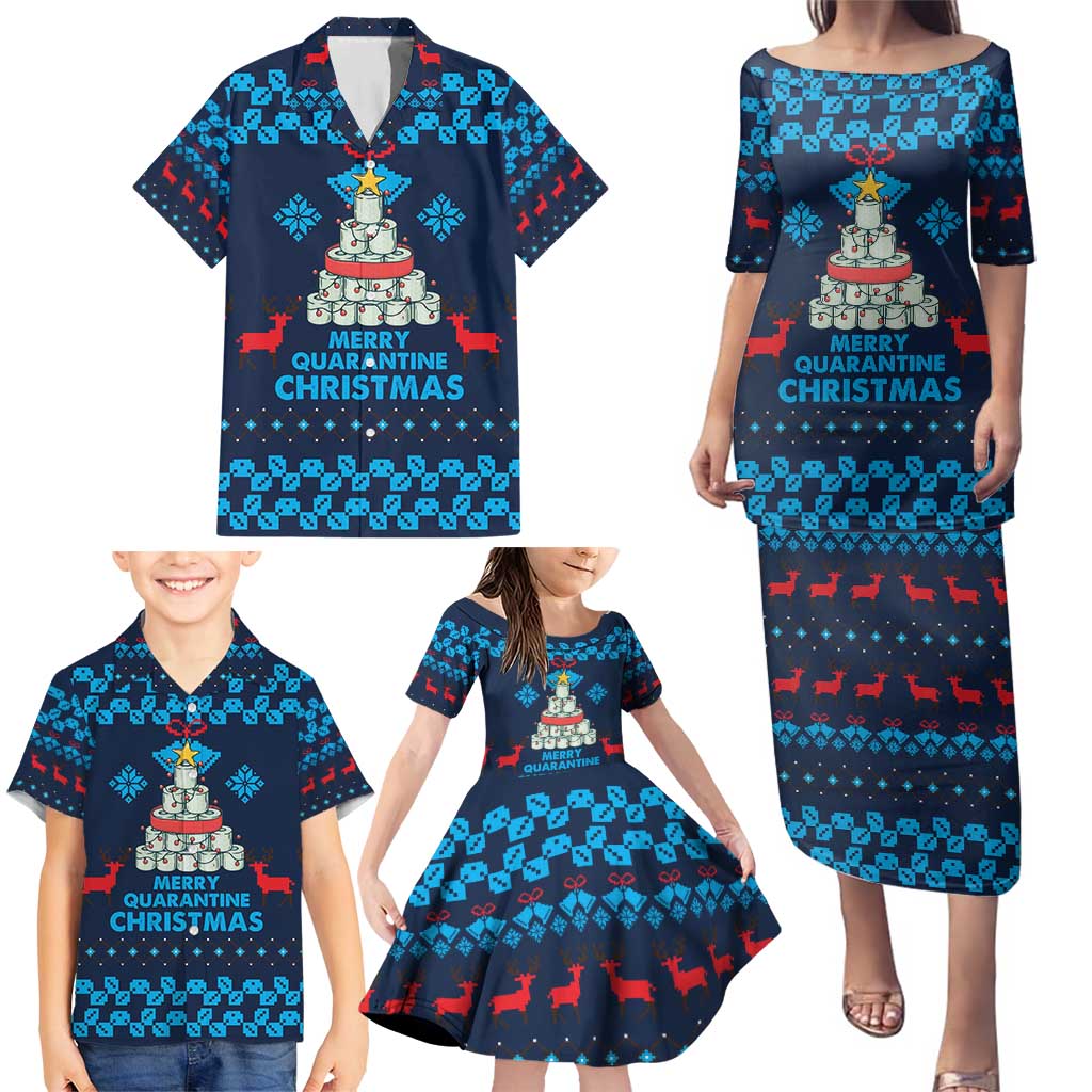 Merry Quarantine Christmas Family Matching Puletasi and Hawaiian Shirt Xmas Holiday Patterns - Wonder Print Shop