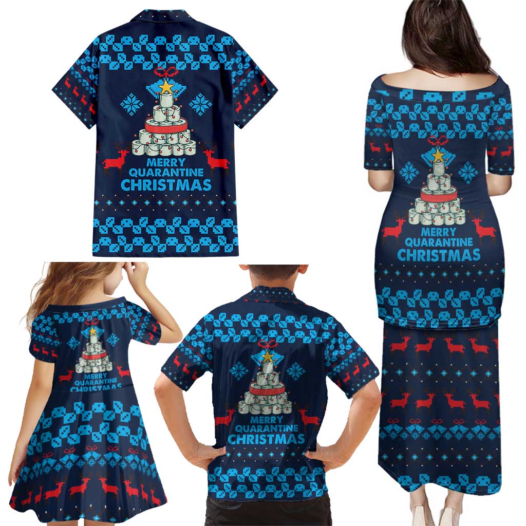 Merry Quarantine Christmas Family Matching Puletasi and Hawaiian Shirt Xmas Holiday Patterns - Wonder Print Shop