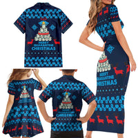 Merry Quarantine Christmas Family Matching Short Sleeve Bodycon Dress and Hawaiian Shirt Xmas Holiday Patterns - Wonder Print Shop