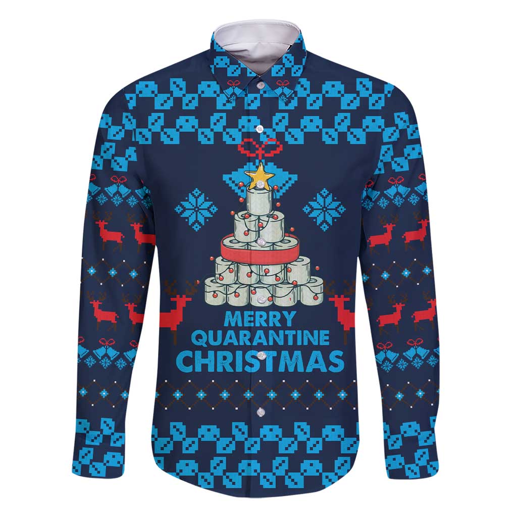 Merry Quarantine Christmas Family Matching Short Sleeve Bodycon Dress and Hawaiian Shirt Xmas Holiday Patterns - Wonder Print Shop