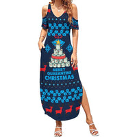 Merry Quarantine Christmas Family Matching Summer Maxi Dress and Hawaiian Shirt Xmas Holiday Patterns - Wonder Print Shop