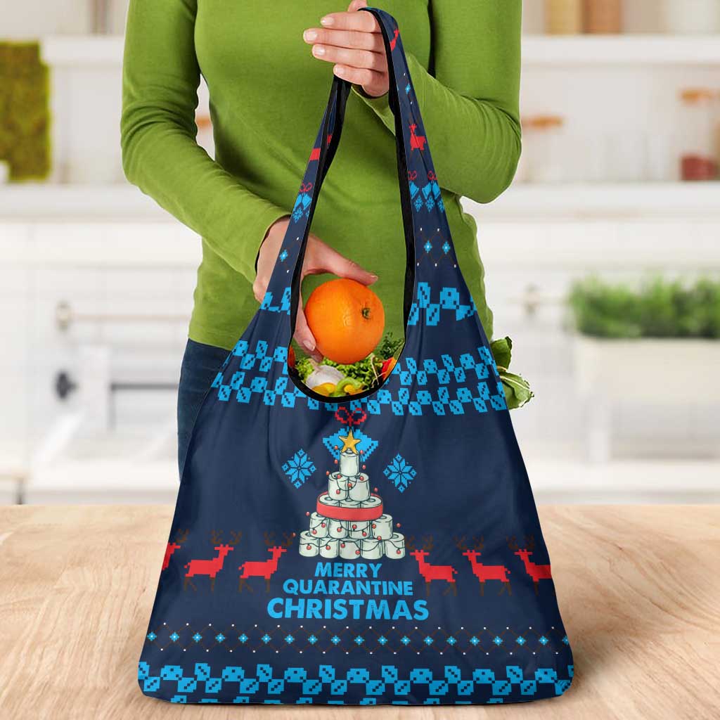 Merry Quarantine Christmas Grocery Bag Xmas Holiday Patterns - Wonder Print Shop