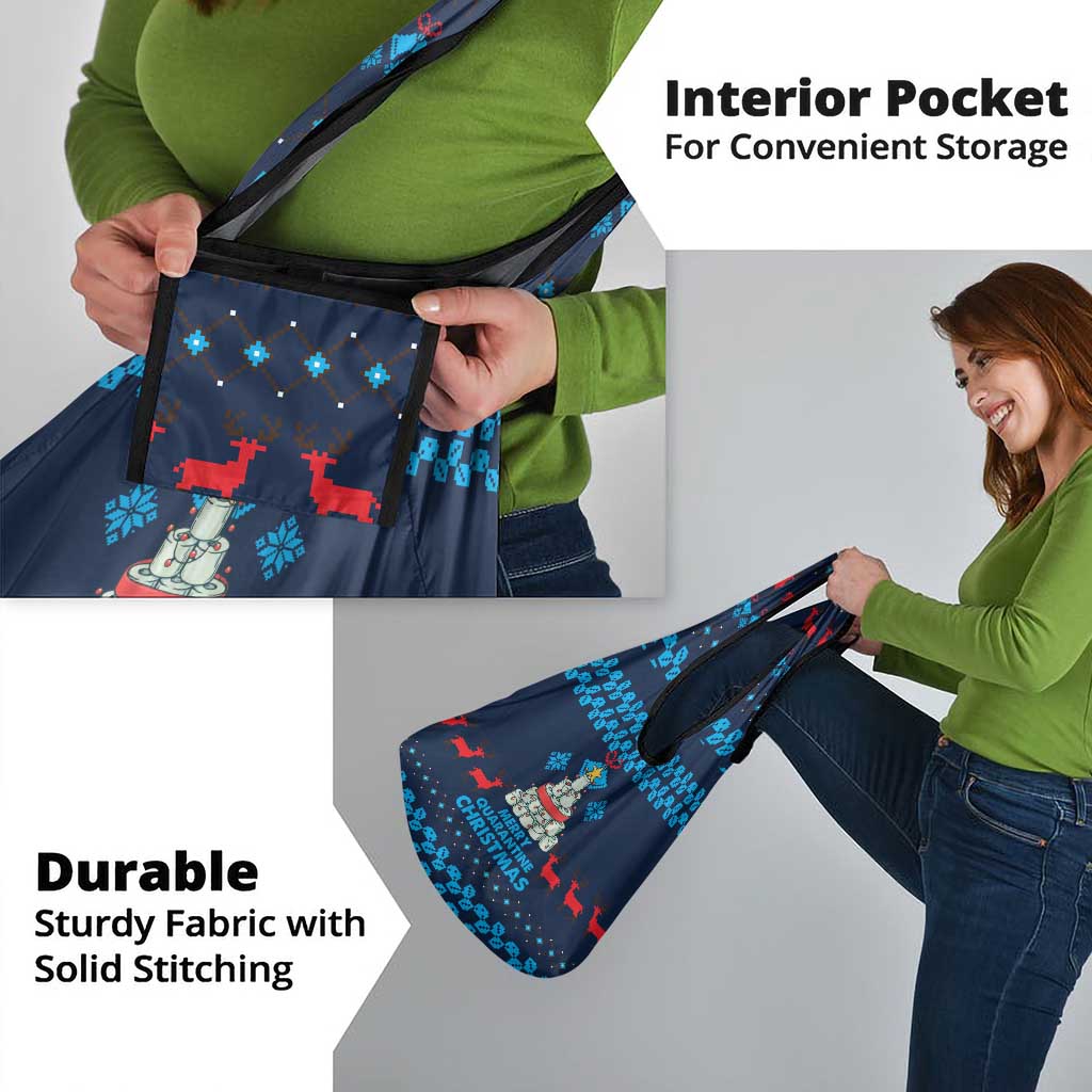 Merry Quarantine Christmas Grocery Bag Xmas Holiday Patterns - Wonder Print Shop