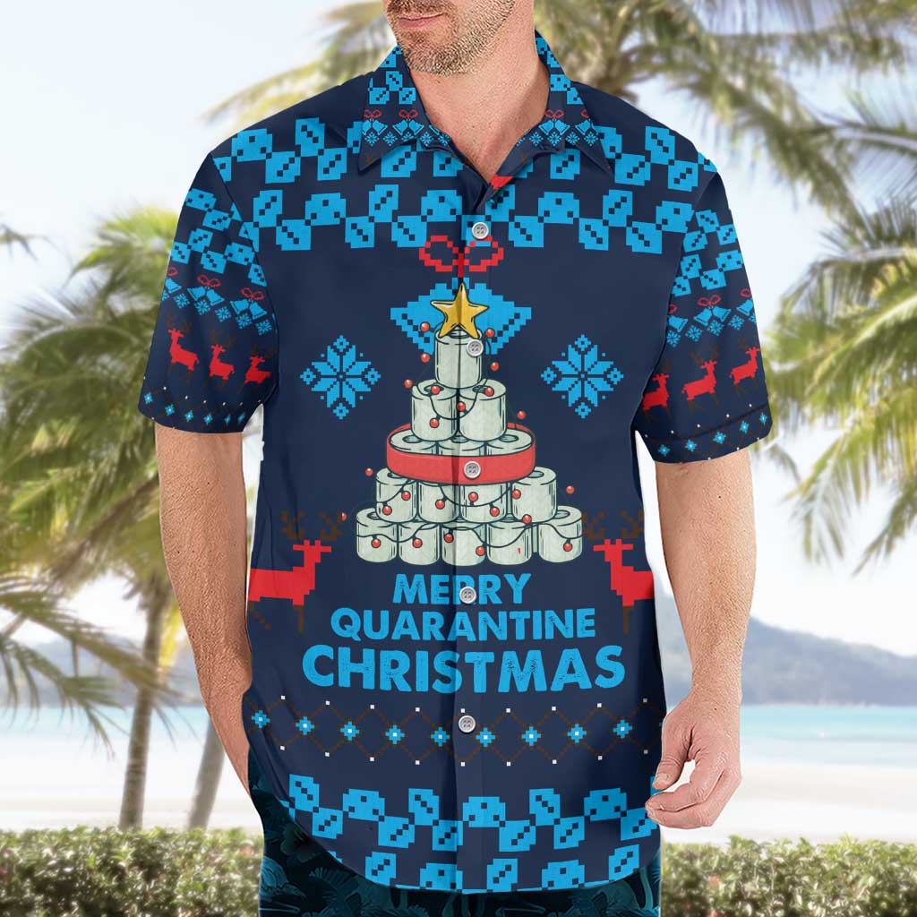 Merry Quarantine Christmas Hawaiian Shirt Xmas Holiday Patterns - Wonder Print Shop