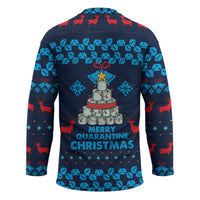 Merry Quarantine Christmas Hockey Jersey Xmas Holiday Patterns - Wonder Print Shop