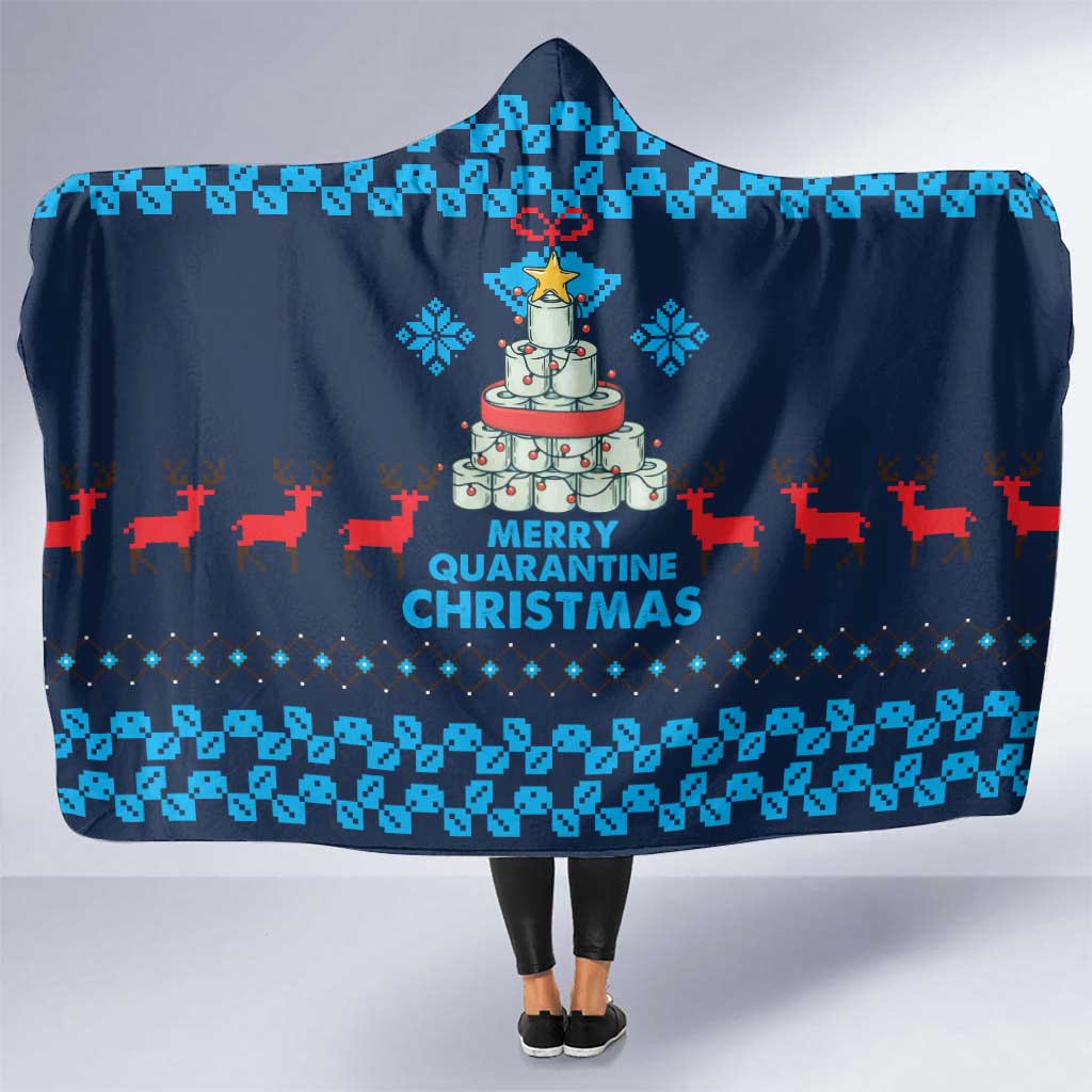 Merry Quarantine Christmas Hooded Blanket Xmas Holiday Patterns - Wonder Print Shop