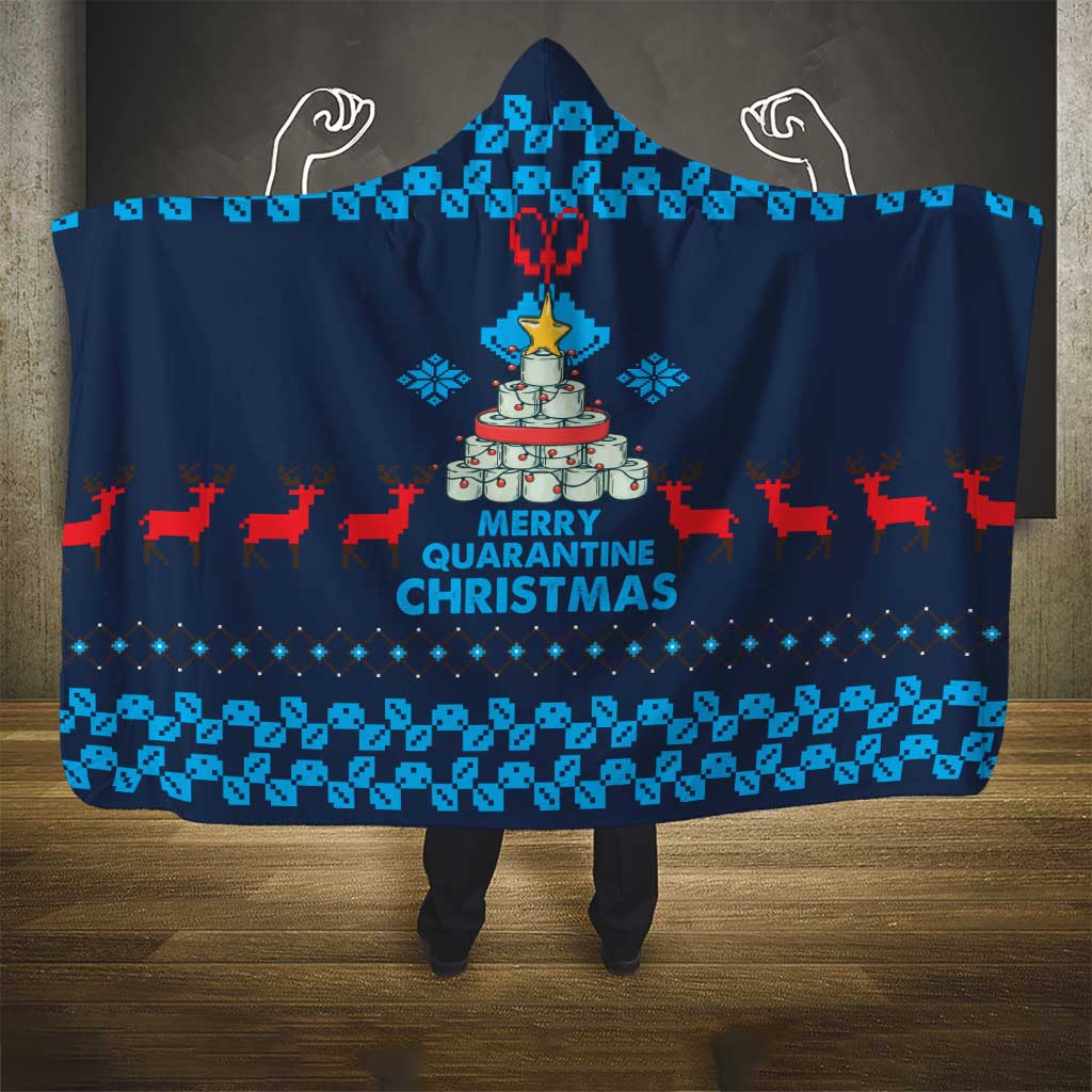 Merry Quarantine Christmas Hooded Blanket Xmas Holiday Patterns - Wonder Print Shop