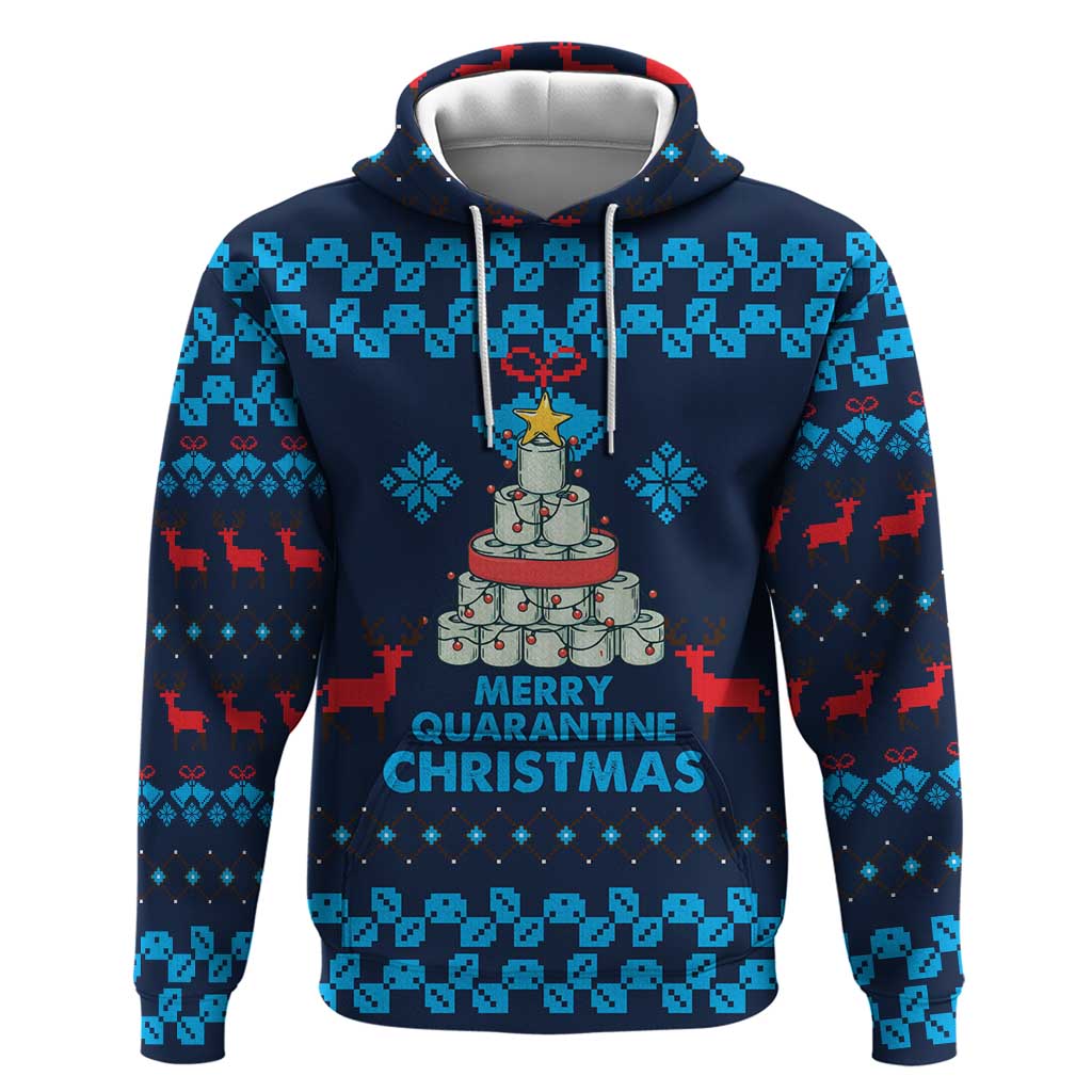 Merry Quarantine Christmas Hoodie Xmas Holiday Patterns - Wonder Print Shop