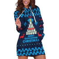 Merry Quarantine Christmas Hoodie Dress Xmas Holiday Patterns - Wonder Print Shop