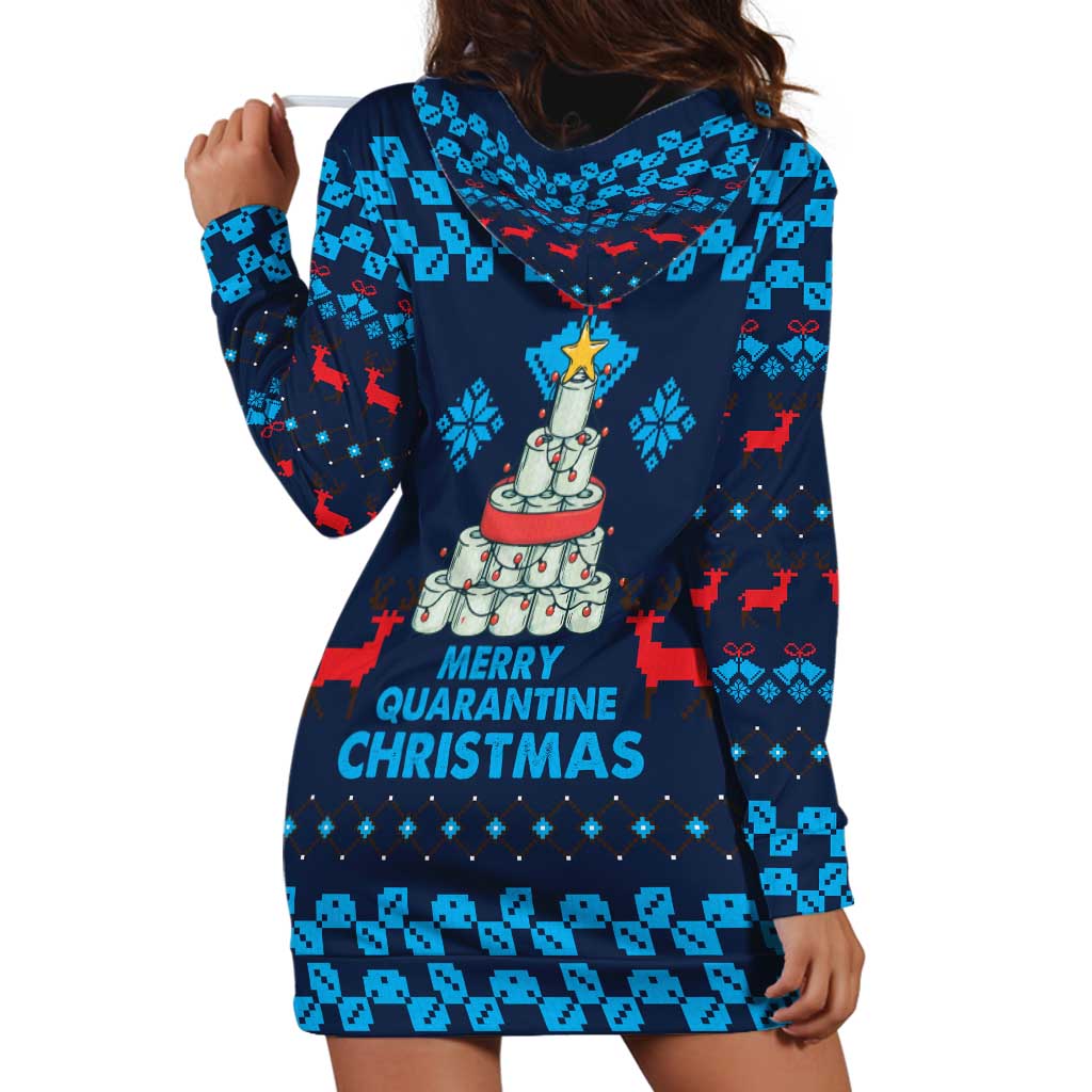 Merry Quarantine Christmas Hoodie Dress Xmas Holiday Patterns - Wonder Print Shop