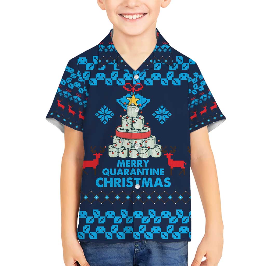Merry Quarantine Christmas Kid Hawaiian Shirt Xmas Holiday Patterns - Wonder Print Shop
