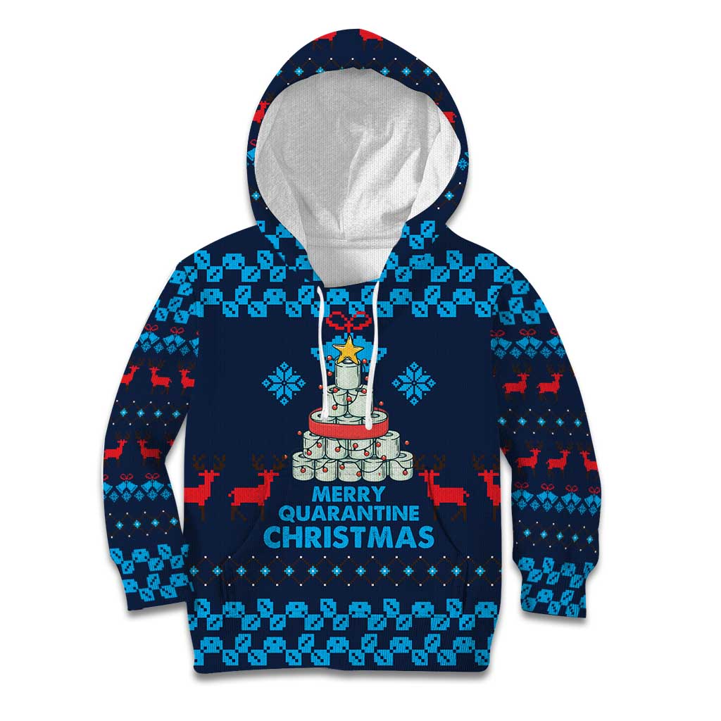 Merry Quarantine Christmas Kid Hoodie Xmas Holiday Patterns - Wonder Print Shop