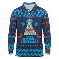 Merry Quarantine Christmas Long Sleeve Polo Shirt Xmas Holiday Patterns - Wonder Print Shop