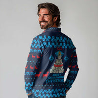 Merry Quarantine Christmas Long Sleeve Polo Shirt Xmas Holiday Patterns - Wonder Print Shop