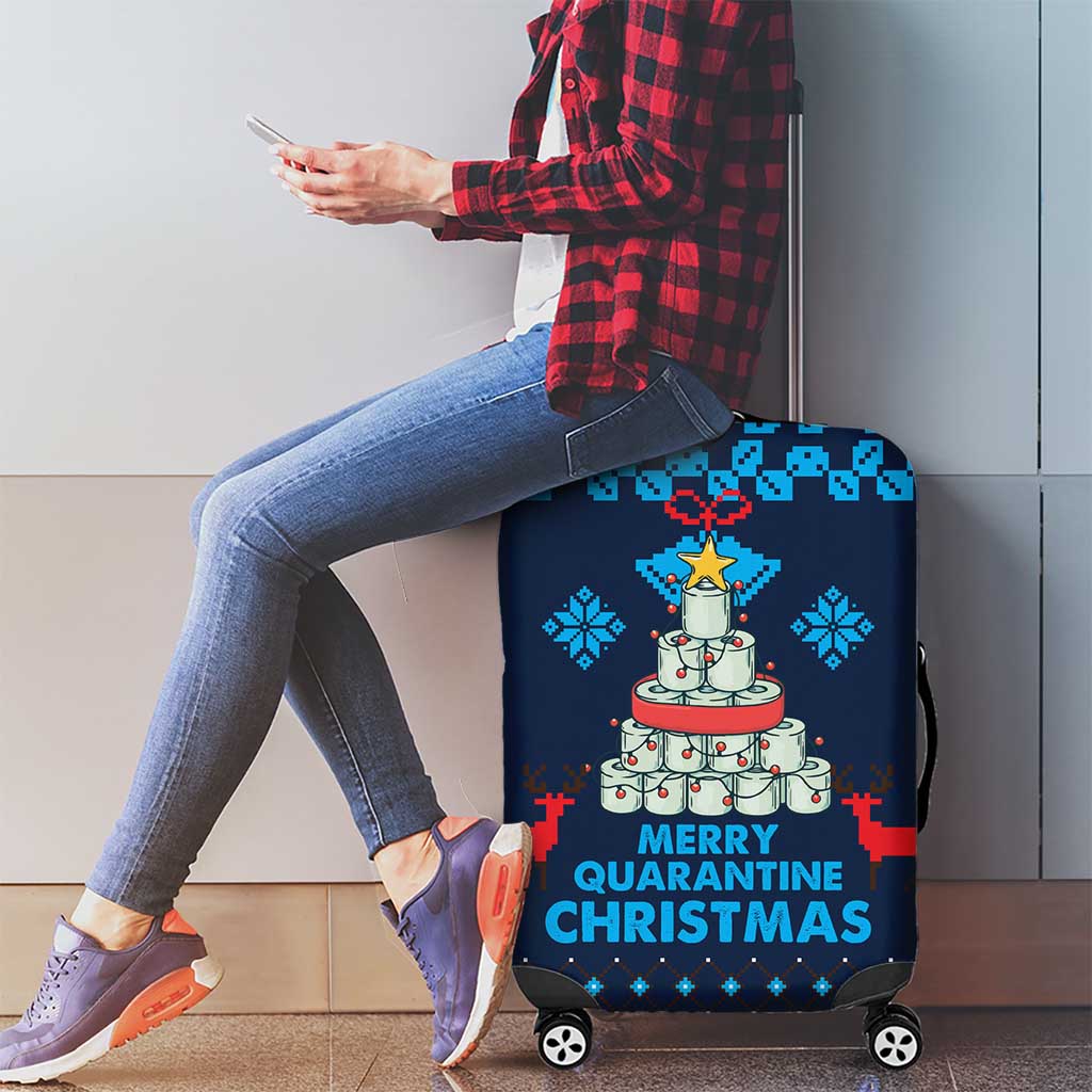 Merry Quarantine Christmas Luggage Cover Xmas Holiday Patterns - Wonder Print Shop