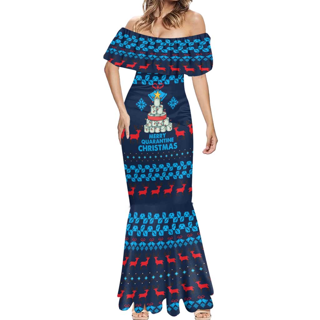 Merry Quarantine Christmas Mermaid Dress Xmas Holiday Patterns - Wonder Print Shop