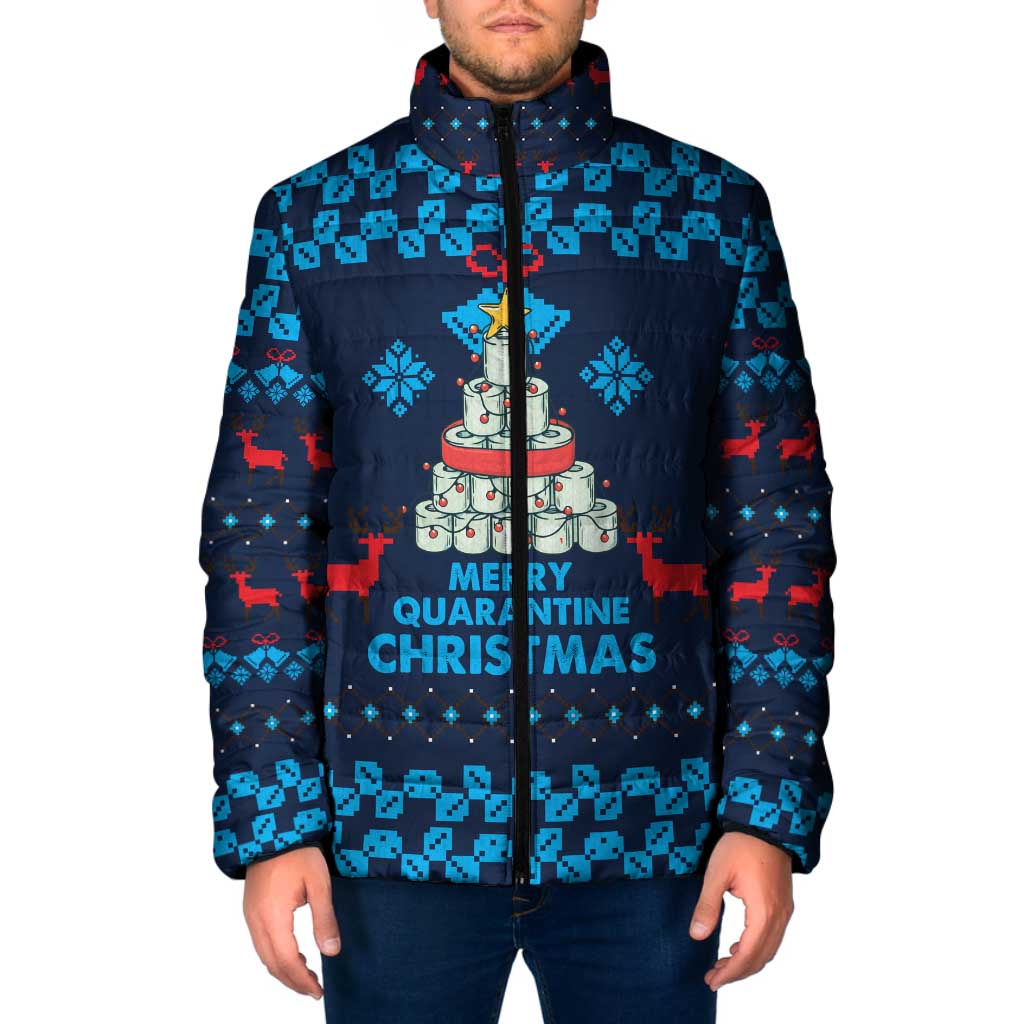 Merry Quarantine Christmas Padded Jacket Xmas Holiday Patterns - Wonder Print Shop