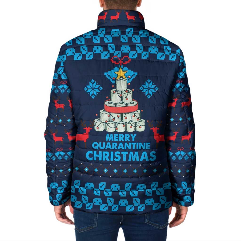 Merry Quarantine Christmas Padded Jacket Xmas Holiday Patterns - Wonder Print Shop