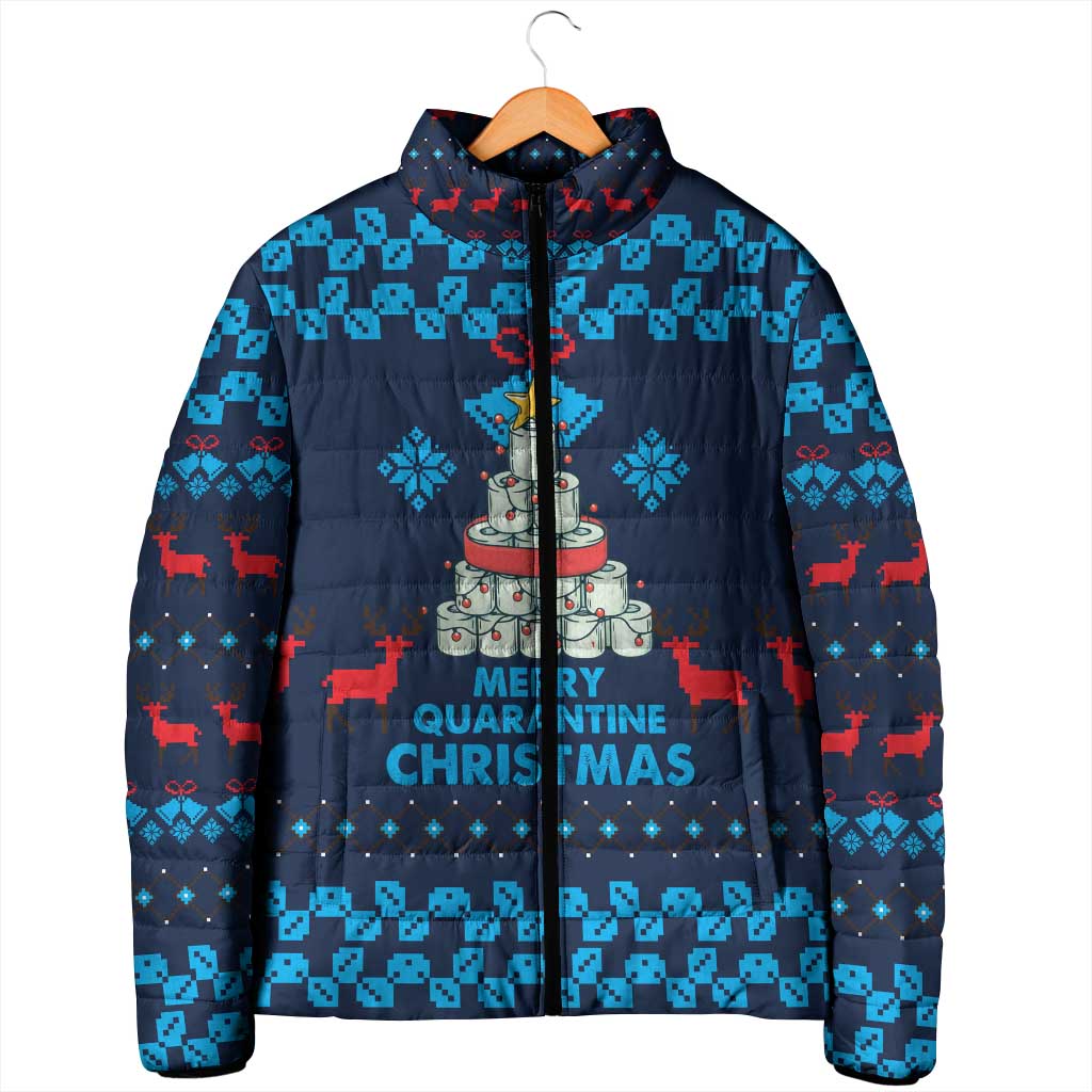 Merry Quarantine Christmas Padded Jacket Xmas Holiday Patterns - Wonder Print Shop