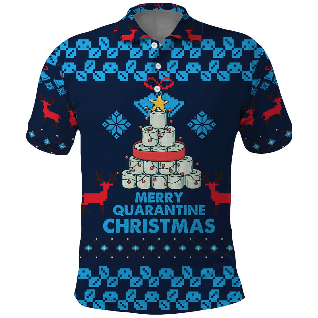 Merry Quarantine Christmas Polo Shirt Xmas Holiday Patterns - Wonder Print Shop