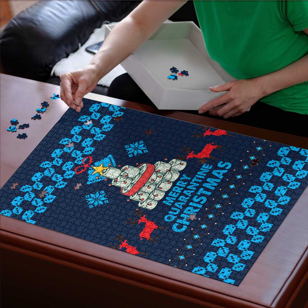 Merry Quarantine Christmas Puzzle Xmas Holiday Patterns - Wonder Print Shop