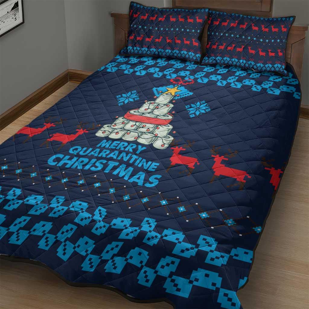 Merry Quarantine Christmas Quilt Bed Set Xmas Holiday Patterns - Wonder Print Shop