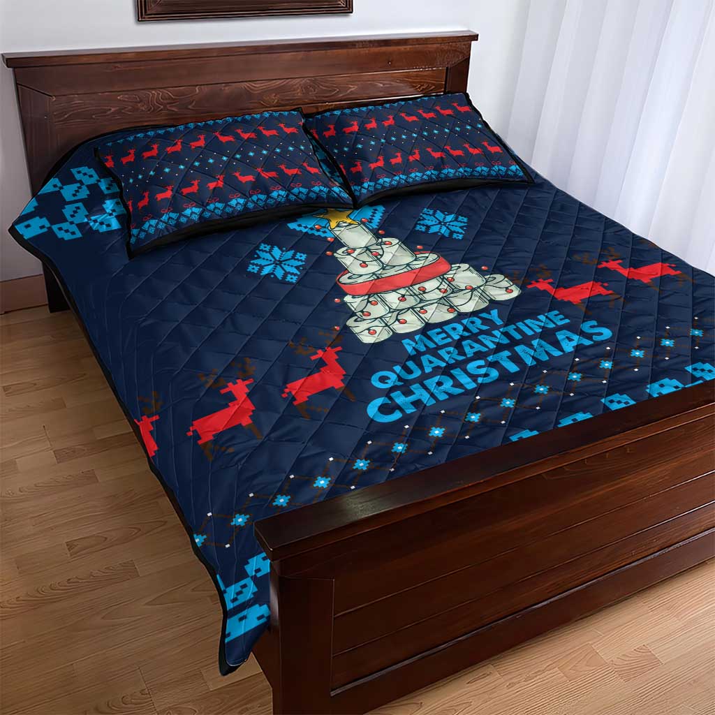 Merry Quarantine Christmas Quilt Bed Set Xmas Holiday Patterns - Wonder Print Shop