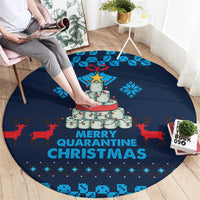 Merry Quarantine Christmas Round Carpet Xmas Holiday Patterns - Wonder Print Shop
