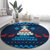 Merry Quarantine Christmas Round Carpet Xmas Holiday Patterns - Wonder Print Shop