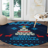 Merry Quarantine Christmas Round Carpet Xmas Holiday Patterns - Wonder Print Shop