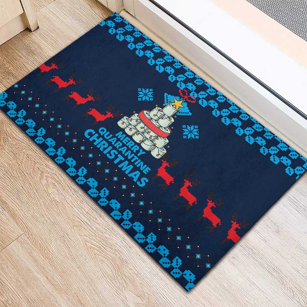 Merry Quarantine Christmas Rubber Doormat Xmas Holiday Patterns - Wonder Print Shop
