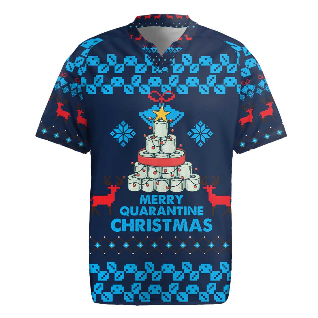 Merry Quarantine Christmas Rugby Jersey Xmas Holiday Patterns - Wonder Print Shop