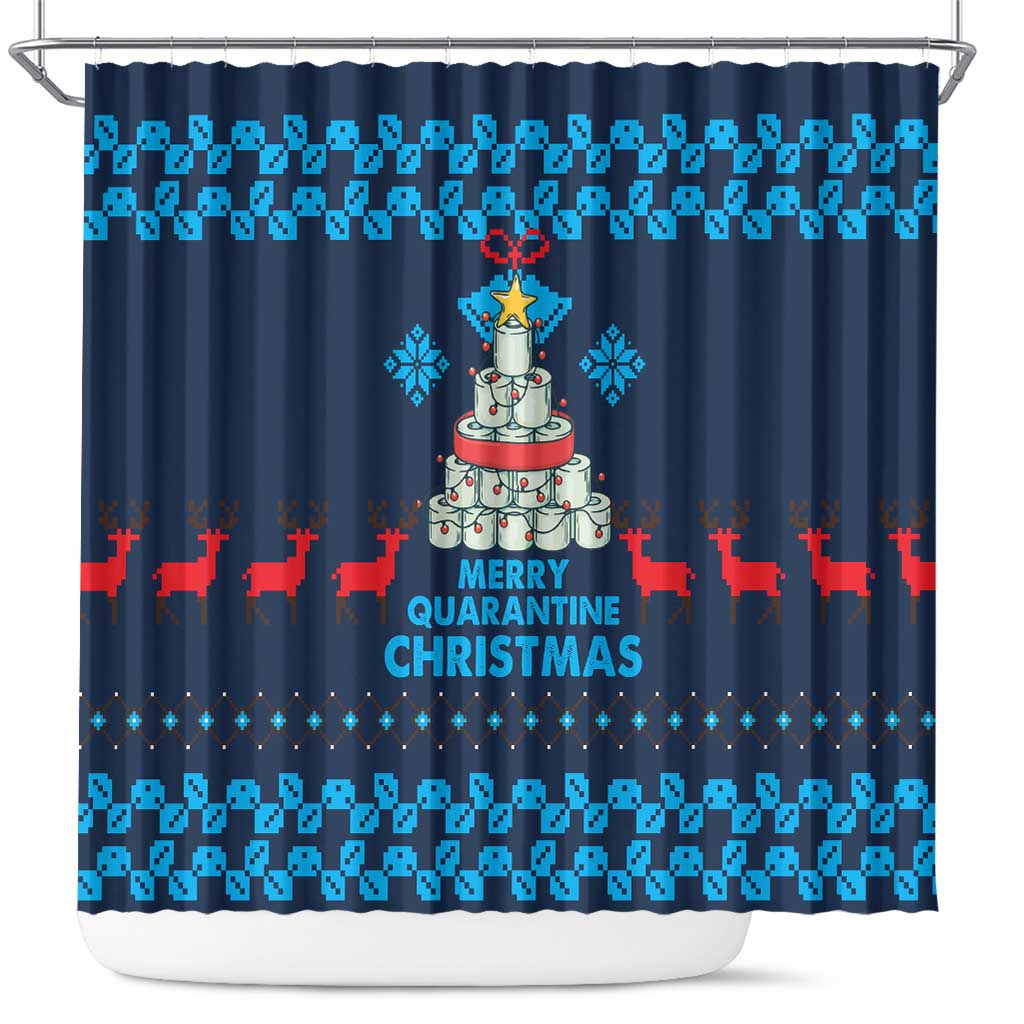 Merry Quarantine Christmas Shower Curtain Xmas Holiday Patterns - Wonder Print Shop
