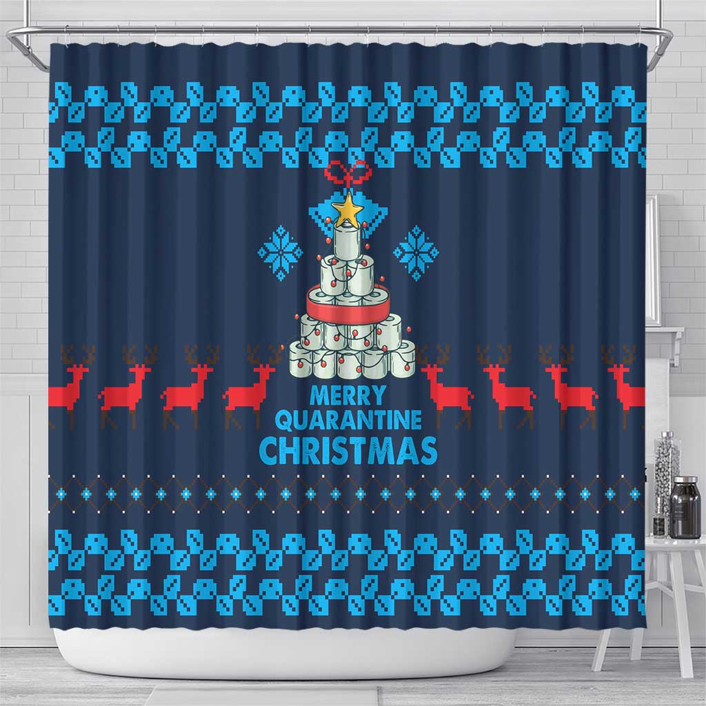 Merry Quarantine Christmas Shower Curtain Xmas Holiday Patterns - Wonder Print Shop