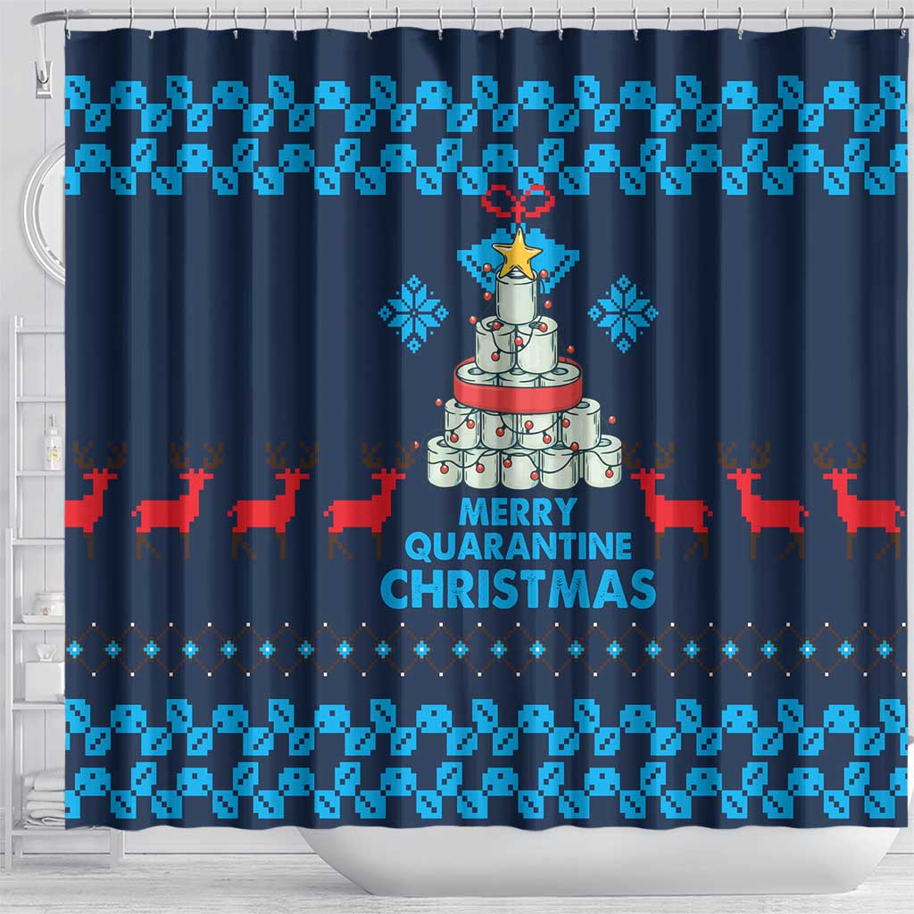 Merry Quarantine Christmas Shower Curtain Xmas Holiday Patterns - Wonder Print Shop