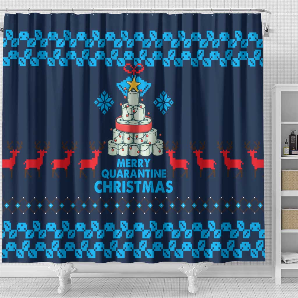 Merry Quarantine Christmas Shower Curtain Xmas Holiday Patterns - Wonder Print Shop