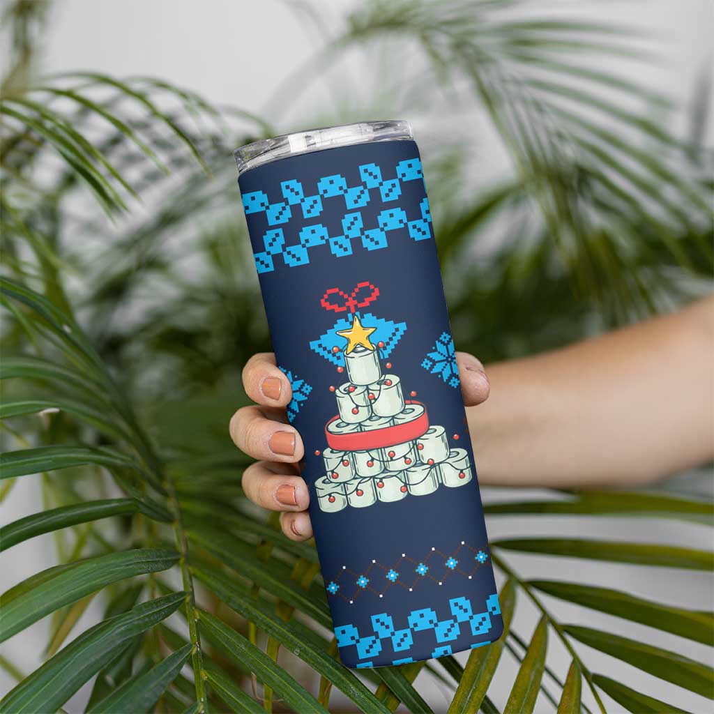 Merry Quarantine Christmas Skinny Tumbler Xmas Holiday Patterns - Wonder Print Shop