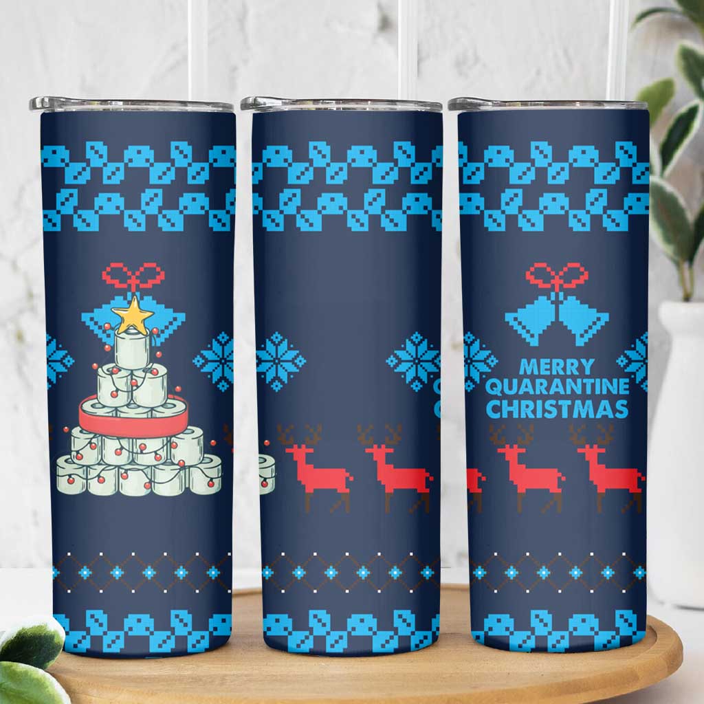 Merry Quarantine Christmas Skinny Tumbler Xmas Holiday Patterns - Wonder Print Shop
