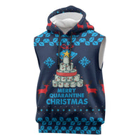 Merry Quarantine Christmas Sleeveless Hoodie Xmas Holiday Patterns - Wonder Print Shop