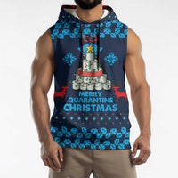 Merry Quarantine Christmas Sleeveless Hoodie Xmas Holiday Patterns - Wonder Print Shop