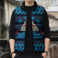 Merry Quarantine Christmas Sleeveless Puffer Jacket Xmas Holiday Patterns - Wonder Print Shop