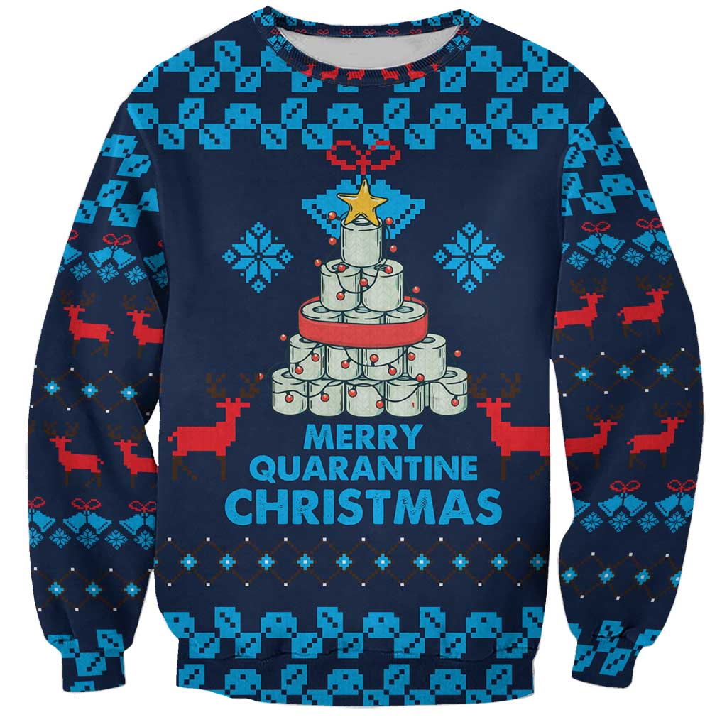 Merry Quarantine Christmas Sweatshirt Xmas Holiday Patterns - Wonder Print Shop