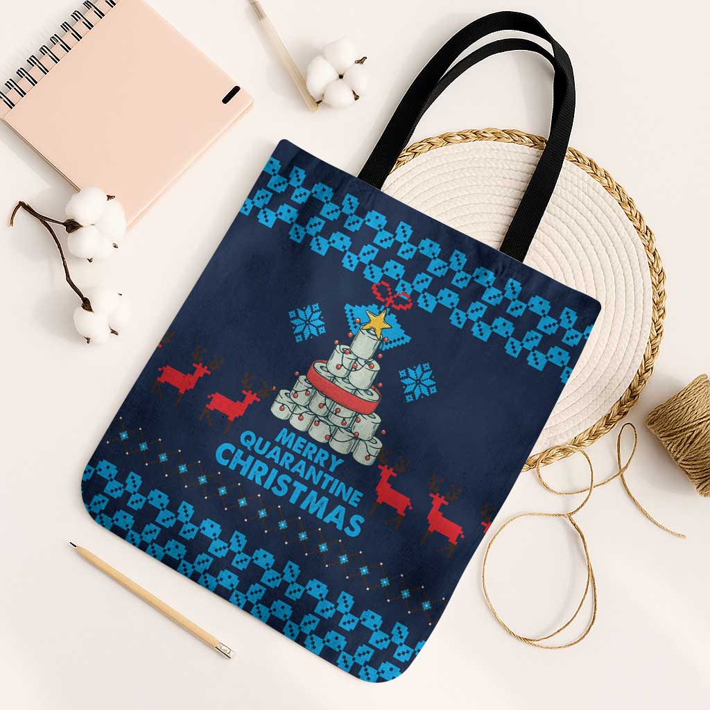 Merry Quarantine Christmas Tote Bag Xmas Holiday Patterns - Wonder Print Shop