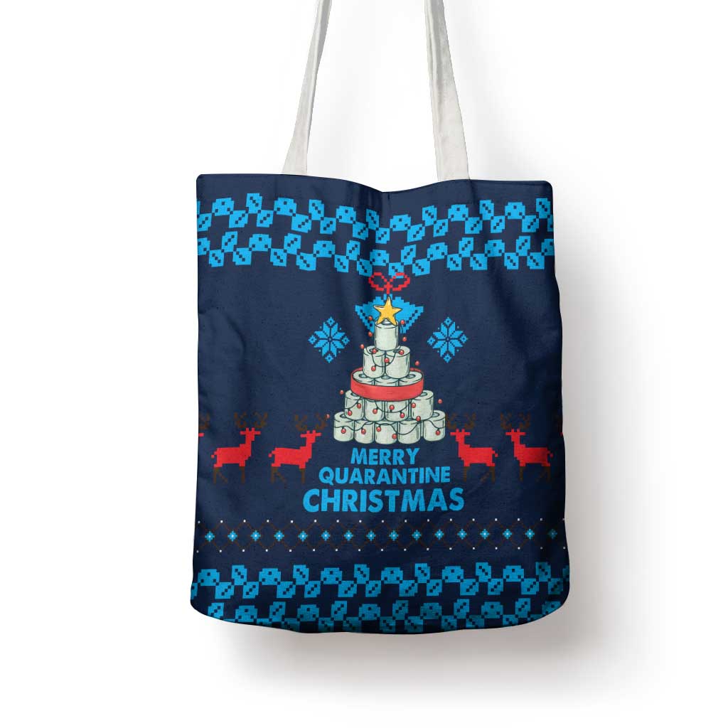 Merry Quarantine Christmas Tote Bag Xmas Holiday Patterns - Wonder Print Shop