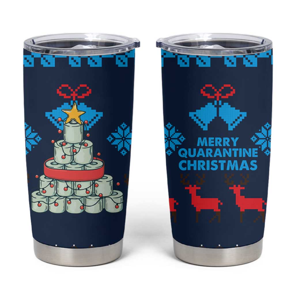 Merry Quarantine Christmas Tumbler Cup Xmas Holiday Patterns - Wonder Print Shop
