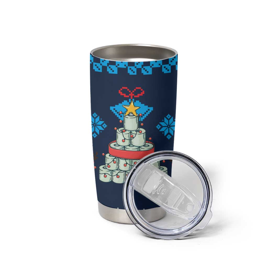 Merry Quarantine Christmas Tumbler Cup Xmas Holiday Patterns - Wonder Print Shop