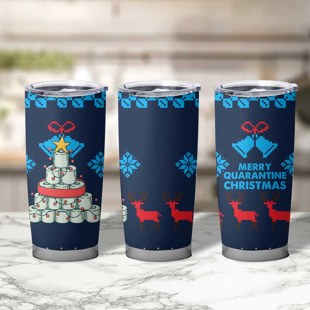 Merry Quarantine Christmas Tumbler Cup Xmas Holiday Patterns - Wonder Print Shop