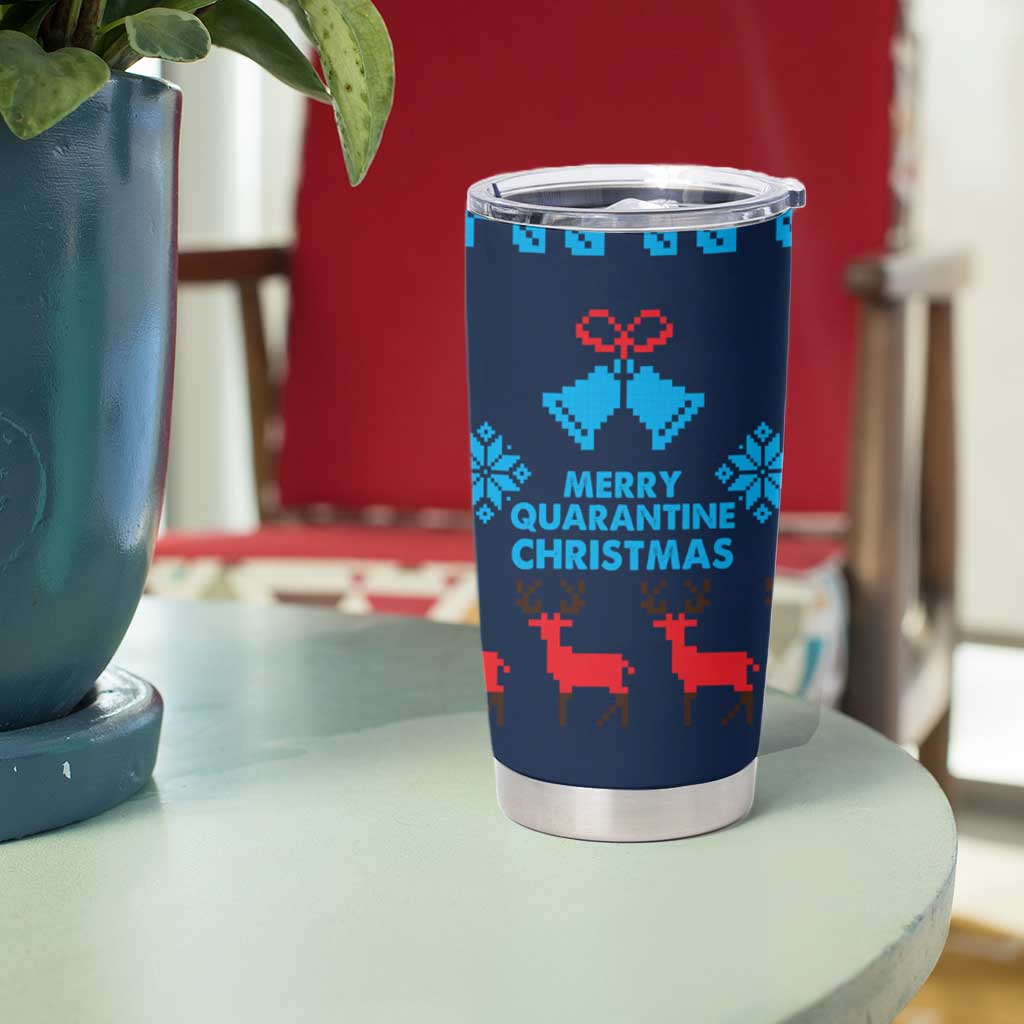 Merry Quarantine Christmas Tumbler Cup Xmas Holiday Patterns - Wonder Print Shop